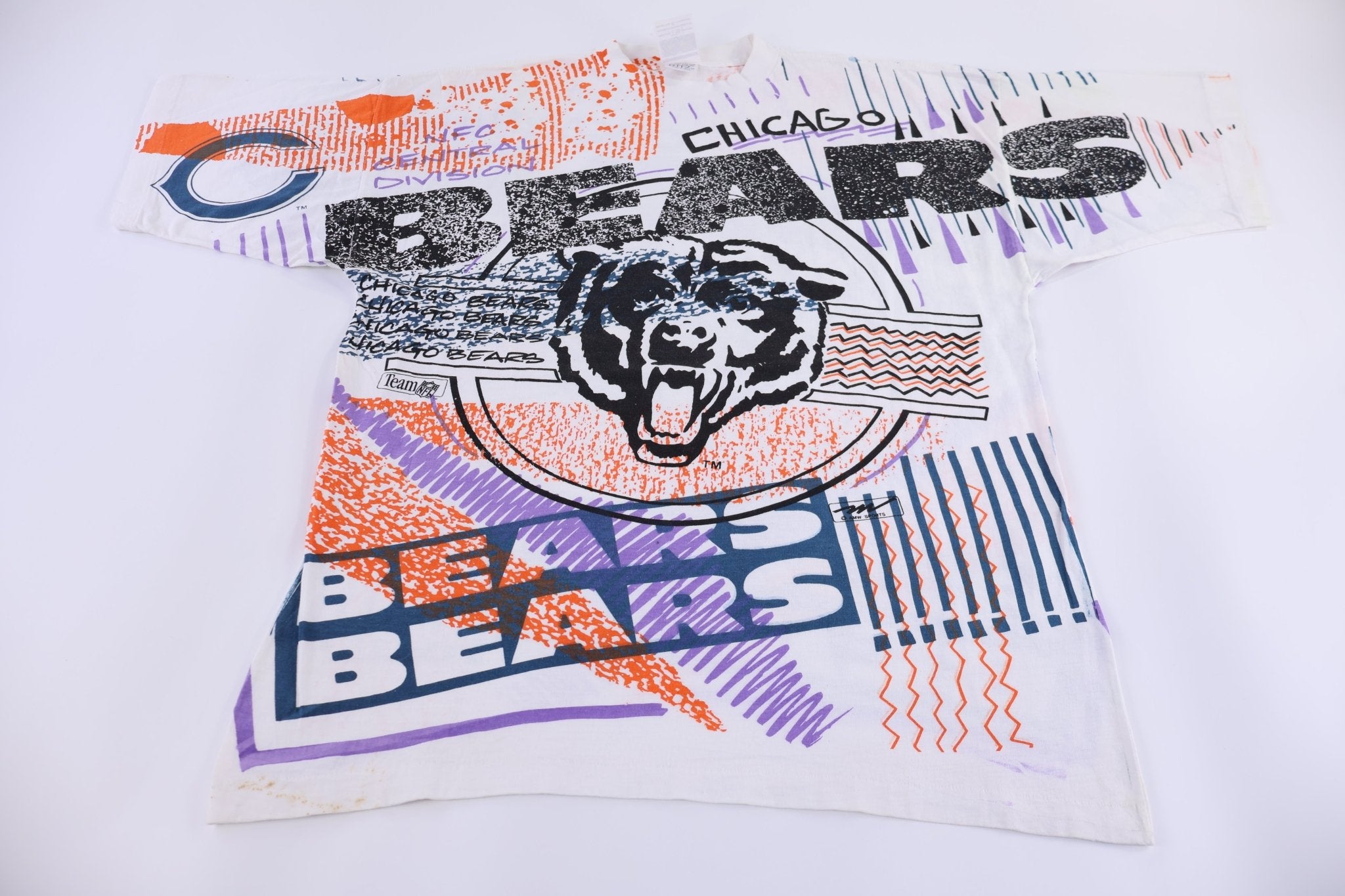 90's Chicago Bears Football All Over Graphic T-shirt - Shirts & Tops - Thrifted Threads