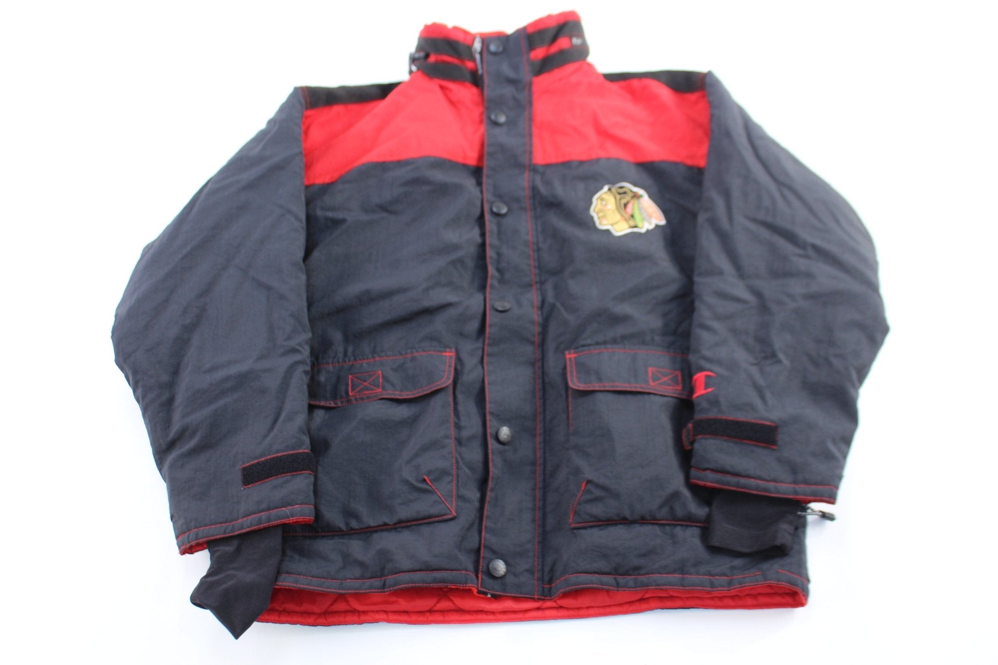 90's Chicago Blackhawks Embroidered Zip Up Jacket - ThriftedThreads.com