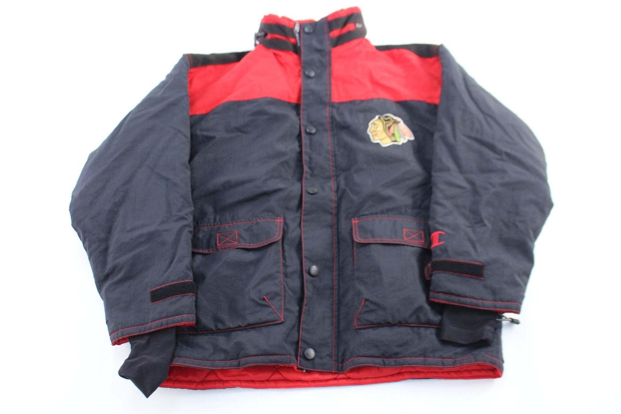 90's Chicago Blackhawks Embroidered Zip Up Jacket - Jacket - Thrifted Threads