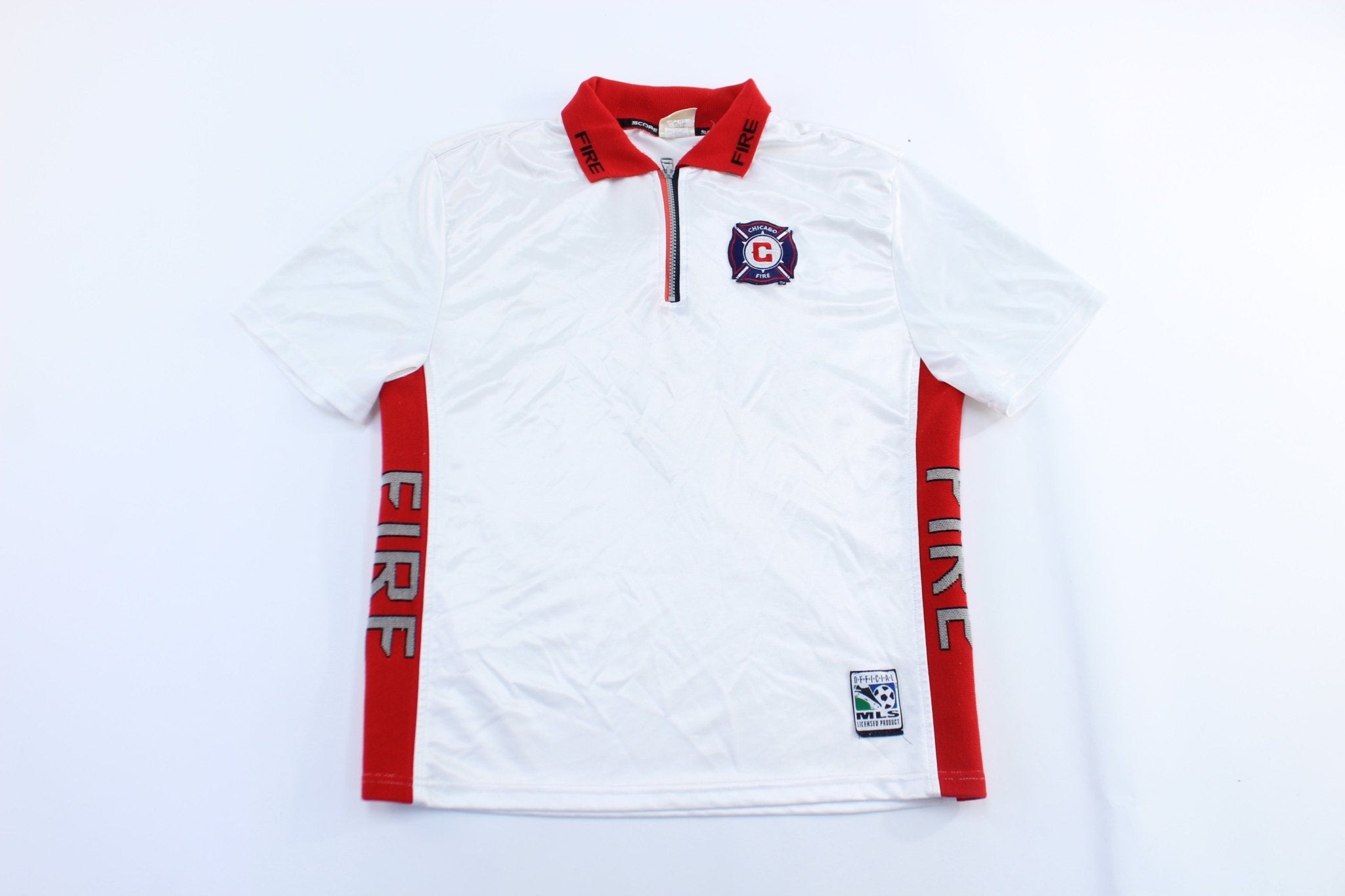 90’s Chicago Fire RED & White MLS Soccer Jersey - ThriftedThreads.com