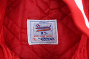90's Cincinnati Reds Embroidered Starter Bomber Jacket - ThriftedThreads.com