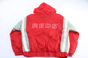 90's Cincinnati Reds Embroidered Starter Zip Up Jacket - ThriftedThreads.com