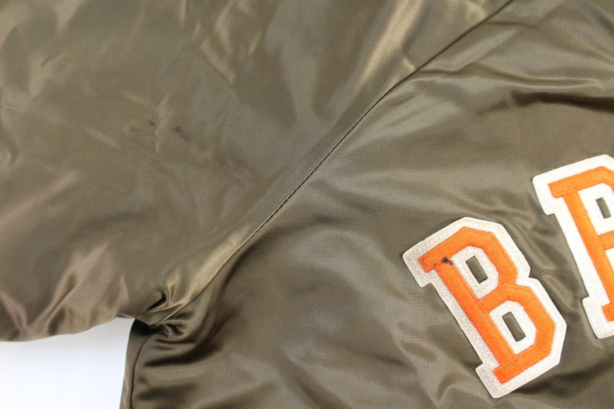 90's Cleveland Browns Embroidered Chalk Line Bomber Jacket - Jackets - Thrifted Threads