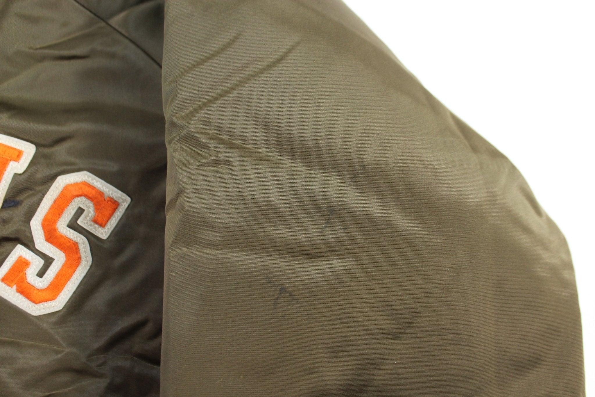 90's Cleveland Browns Embroidered Chalk Line Bomber Jacket - Jackets - Thrifted Threads