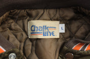 90's Cleveland Browns Embroidered Chalk Line Bomber Jacket - Jackets - Thrifted Threads