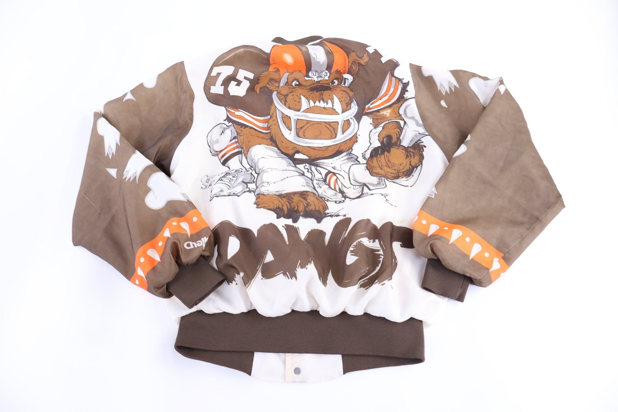 90's Cleveland Browns Football Bomber Chalk Line Jacket - jacket - Thrifted Threads