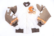 90's Cleveland Browns Football Bomber Chalk Line Jacket - jacket - Thrifted Threads