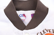 90's Cleveland Browns Football Bomber Chalk Line Jacket - jacket - Thrifted Threads