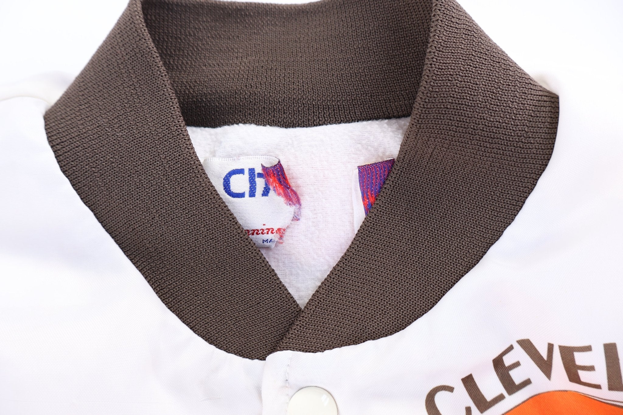90's Cleveland Browns Football Bomber Chalk Line Jacket - jacket - Thrifted Threads
