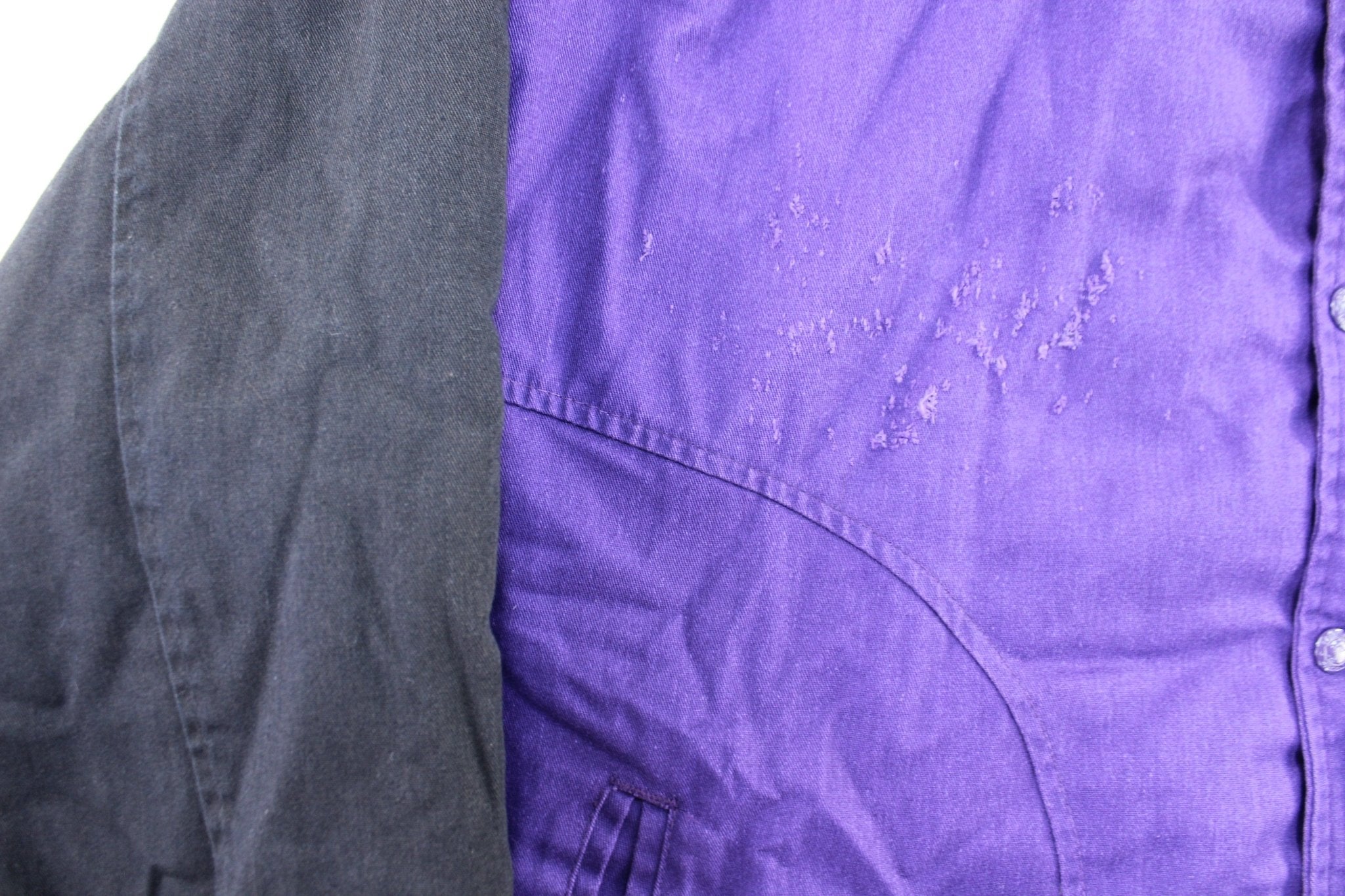 90's Colorado Rockies Embroidered Black & Purple Varsity Jacket - ThriftedThreads.com