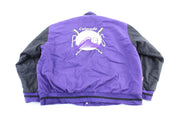 90's Colorado Rockies Embroidered Black & Purple Varsity Jacket - ThriftedThreads.com