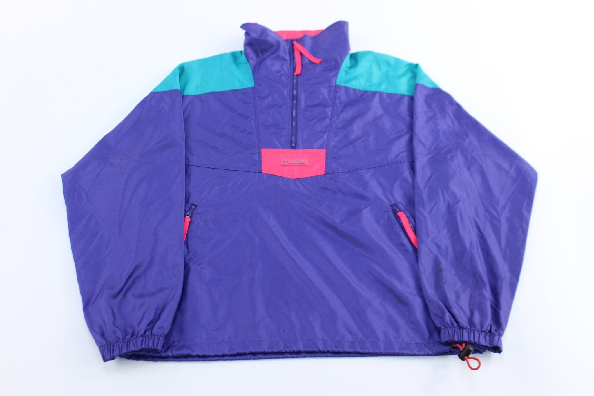 90's Columbia Multicolored Colorblock Windbreaker Pullover - ThriftedThreads.com