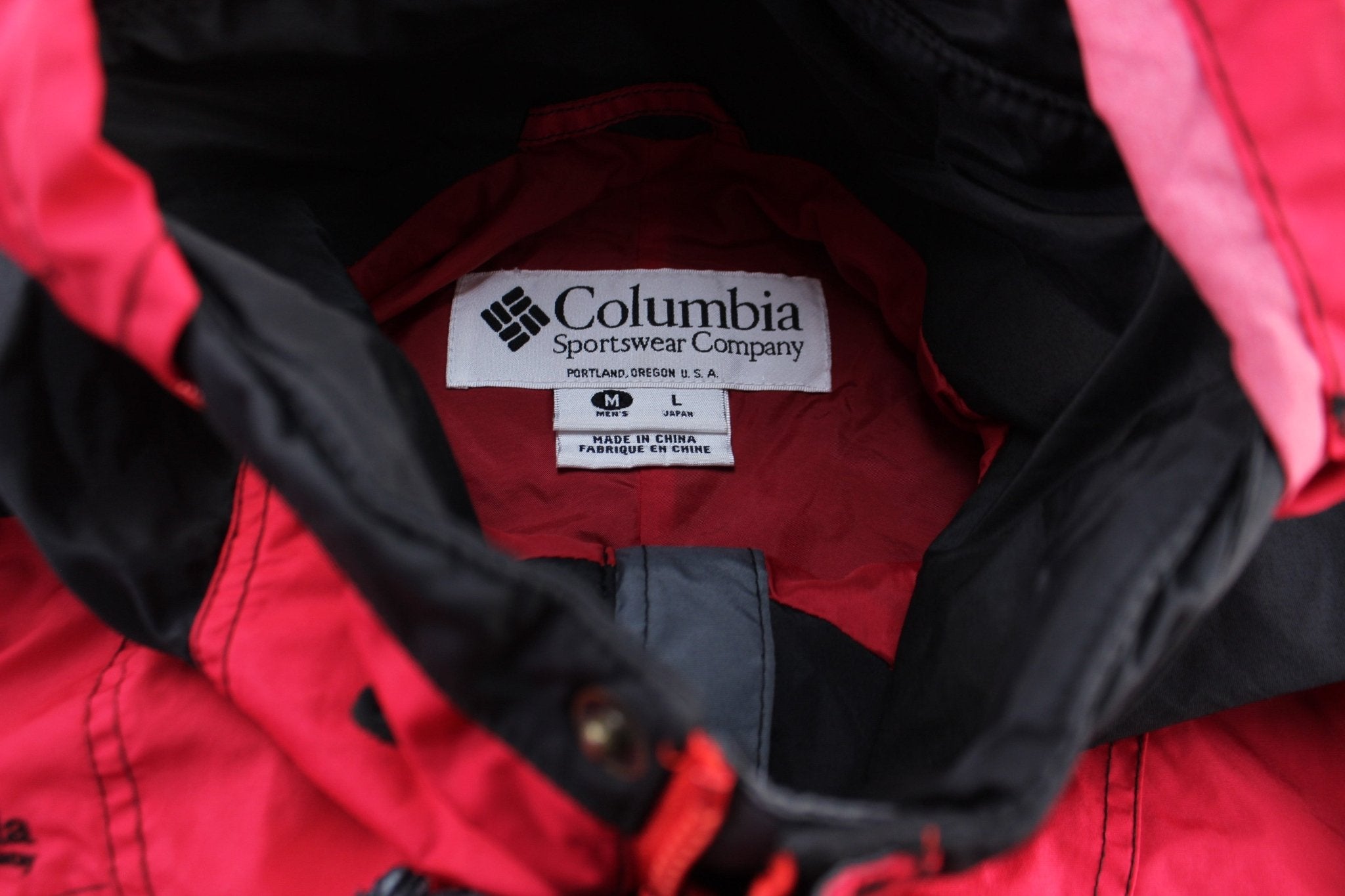 90's Columbia Sportswear Red & Black Zip Up Jacket - ThriftedThreads.com