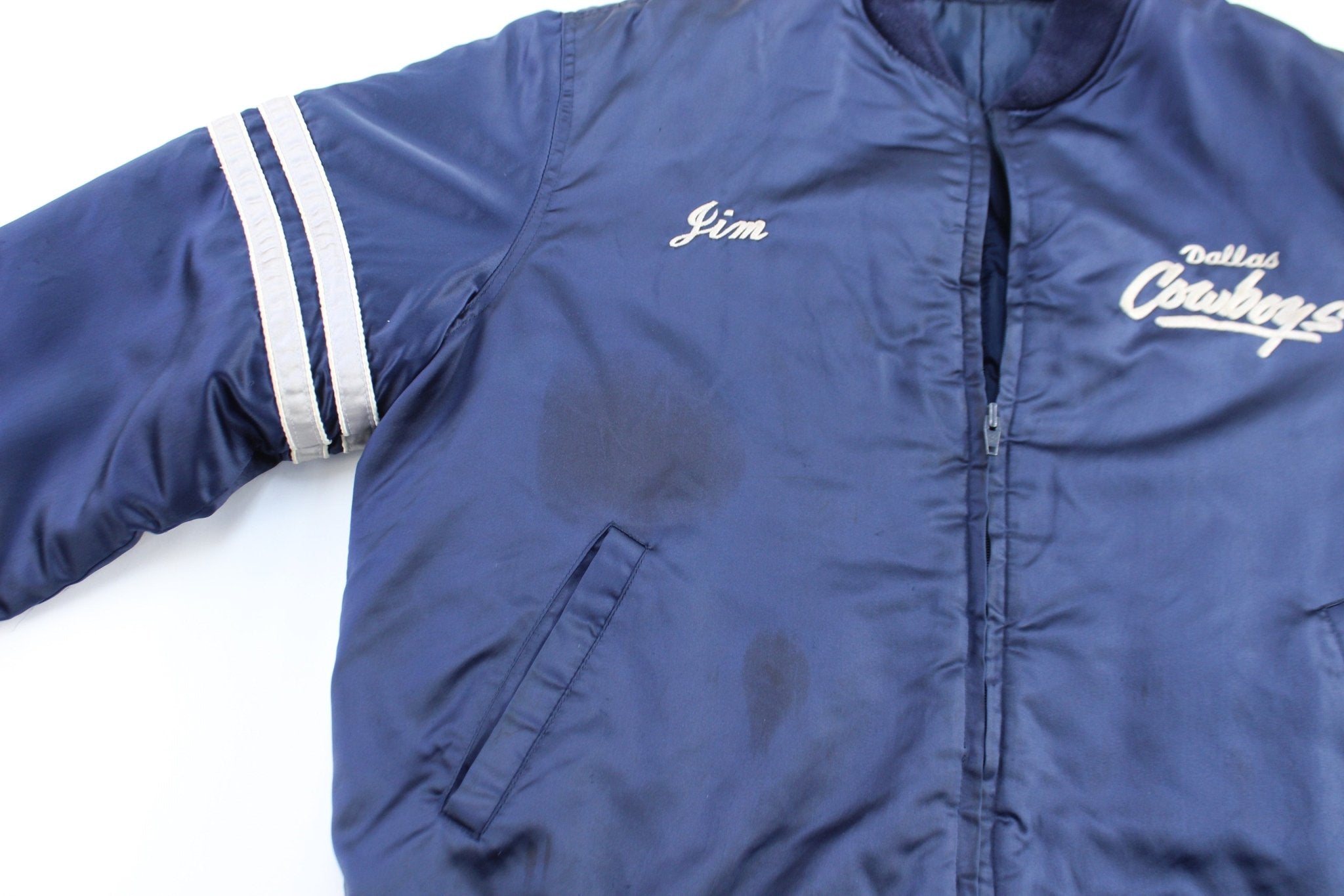 90's Dallas Cowboys Embroidered Zip Up Jacket - ThriftedThreads.com
