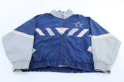 90's Dallas Cowboys Football Embroidered Logo 7 Zip Up Jacket - ThriftedThreads.com