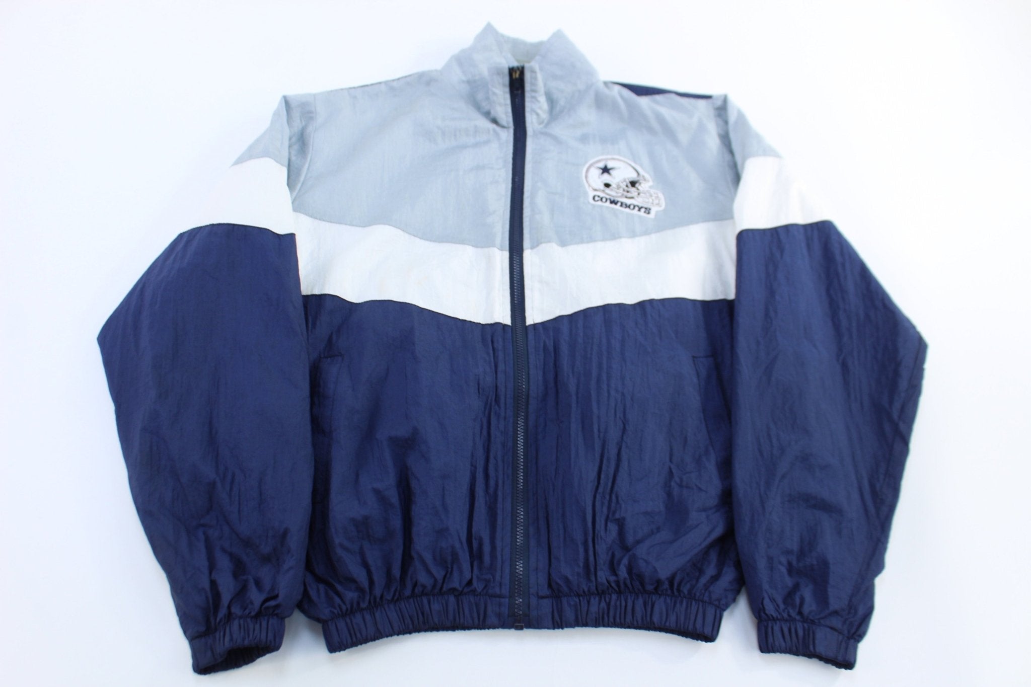 90's Dallas Cowboys Football Full Zip Windbreaker Jacket - Jacket - Thrifted Threads