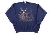 90's Deer In Nature Graphic Sweatshirt - Sweatshirt - Thrifted Threads