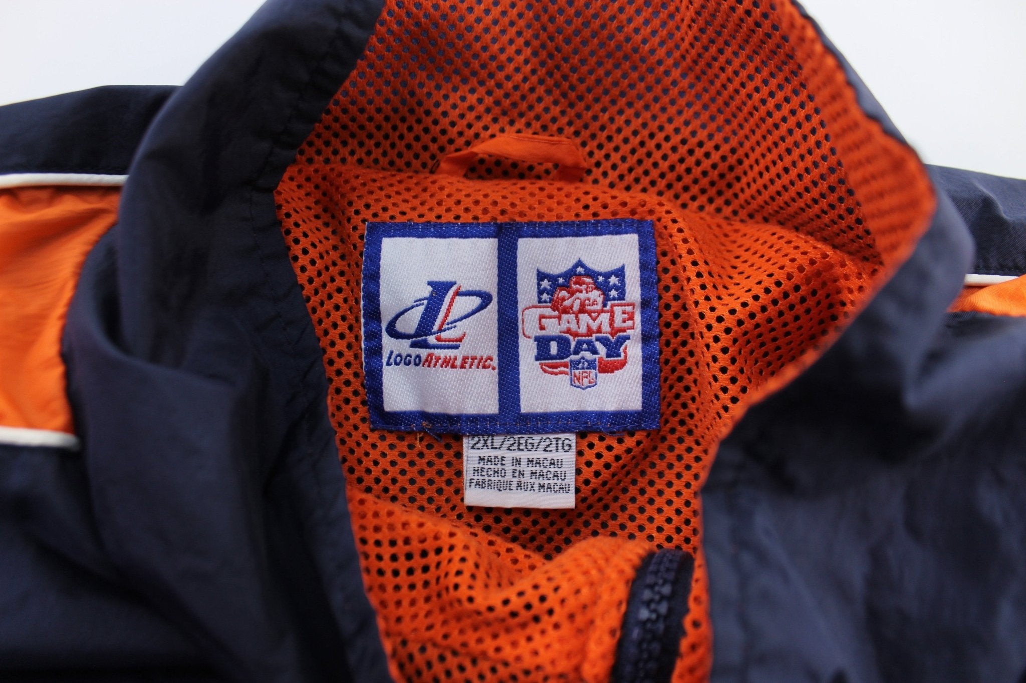 90's Denver Broncos Embroidered Logo Athletic Zip Up Jacket - ThriftedThreads.com