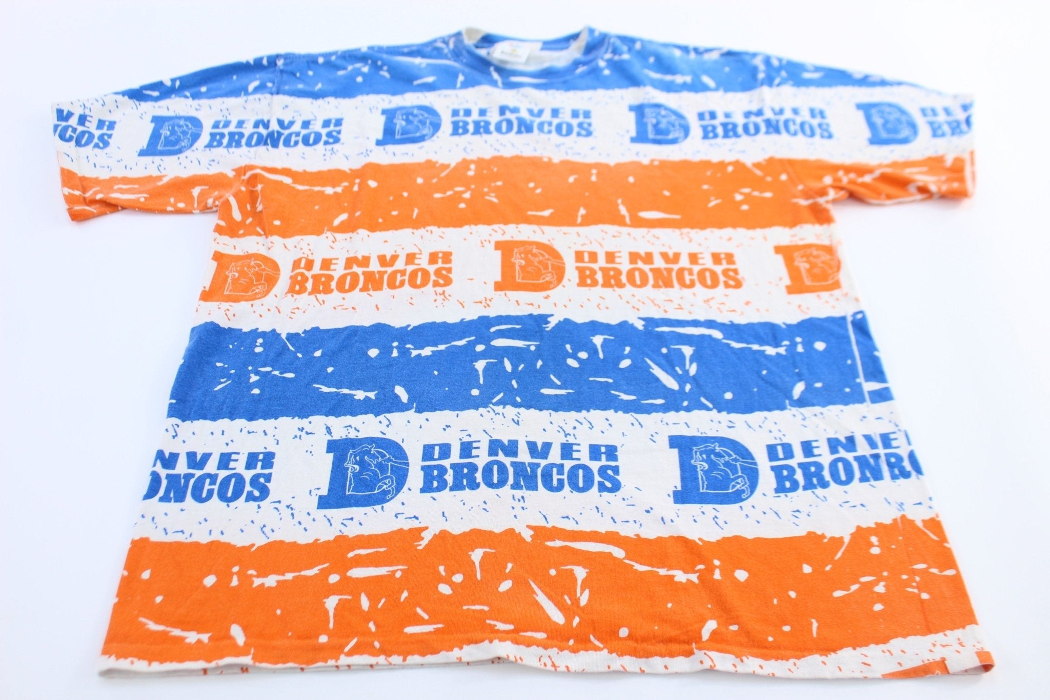 90's Denver Broncos Football All Over Print T-Shirt - T-Shirts - Thrifted Threads