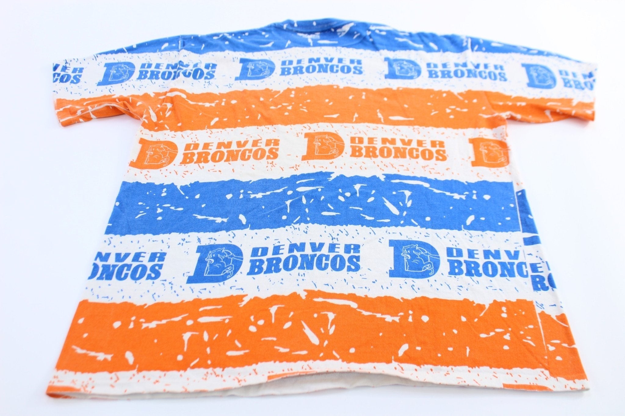 90's Denver Broncos Football All Over Print T-Shirt - T-Shirts - Thrifted Threads