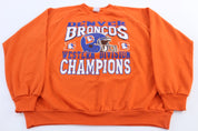 90's Denver Broncos Football Western Division Champions Sweatshirt - ThriftedThreads.com