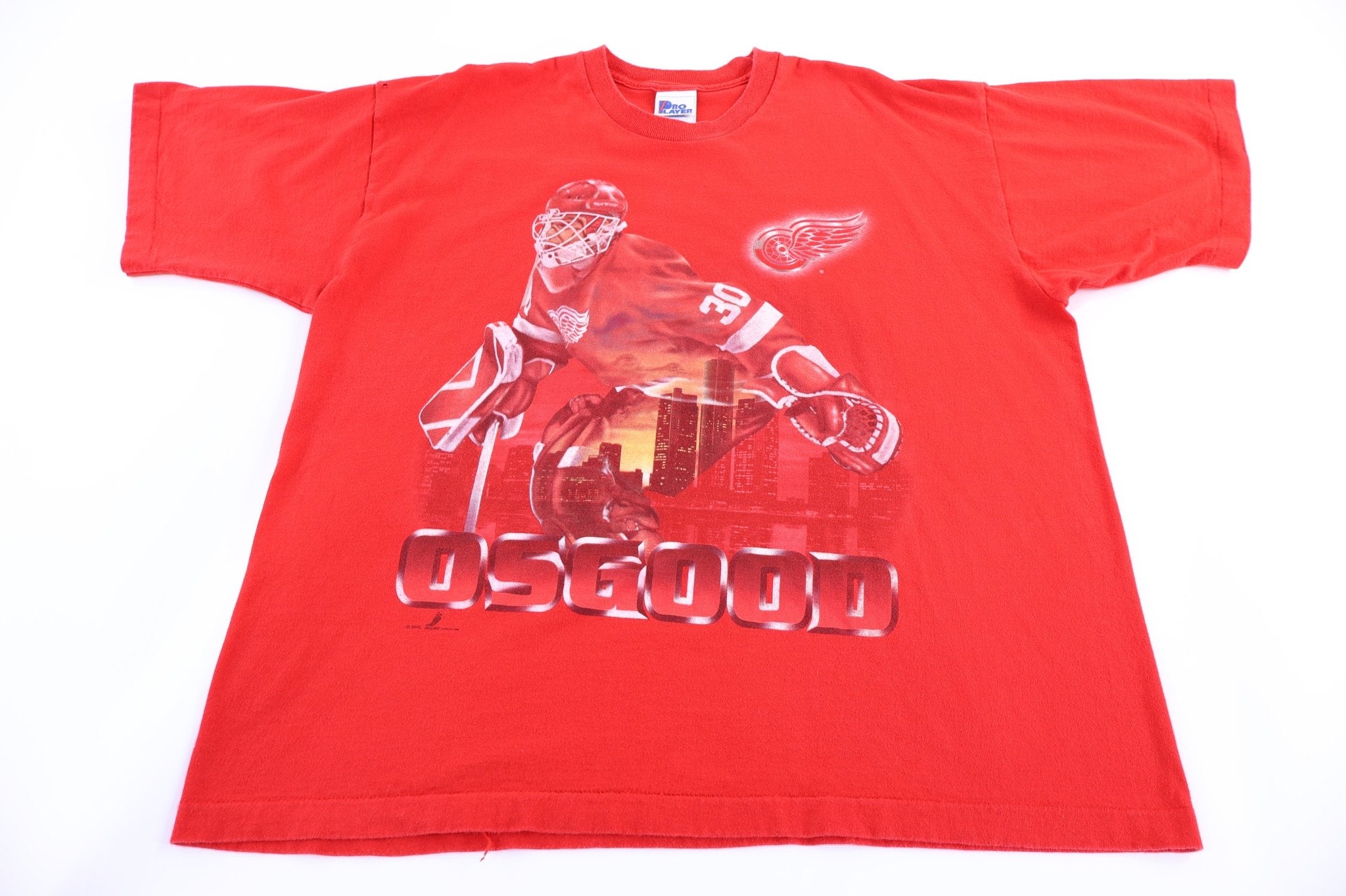 90's Detroit Red Wings Chris Osgood Hockey T-shirt - Shirts & Tops - Thrifted Threads