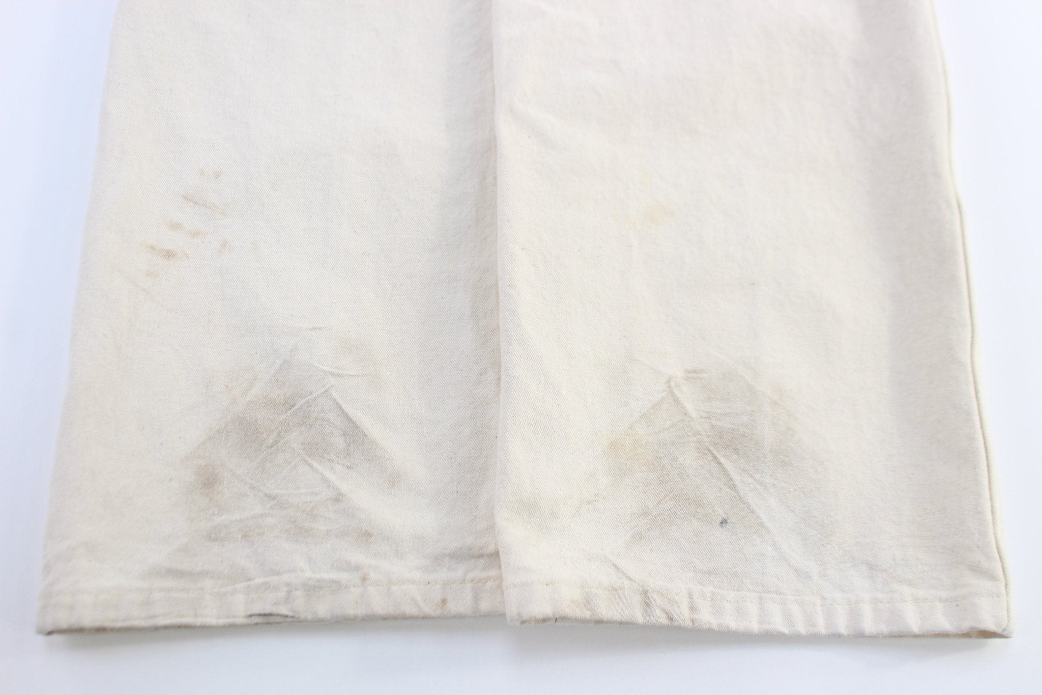 90’s Dickie's Logo Patch White Carpenter Pants - ThriftedThreads.com