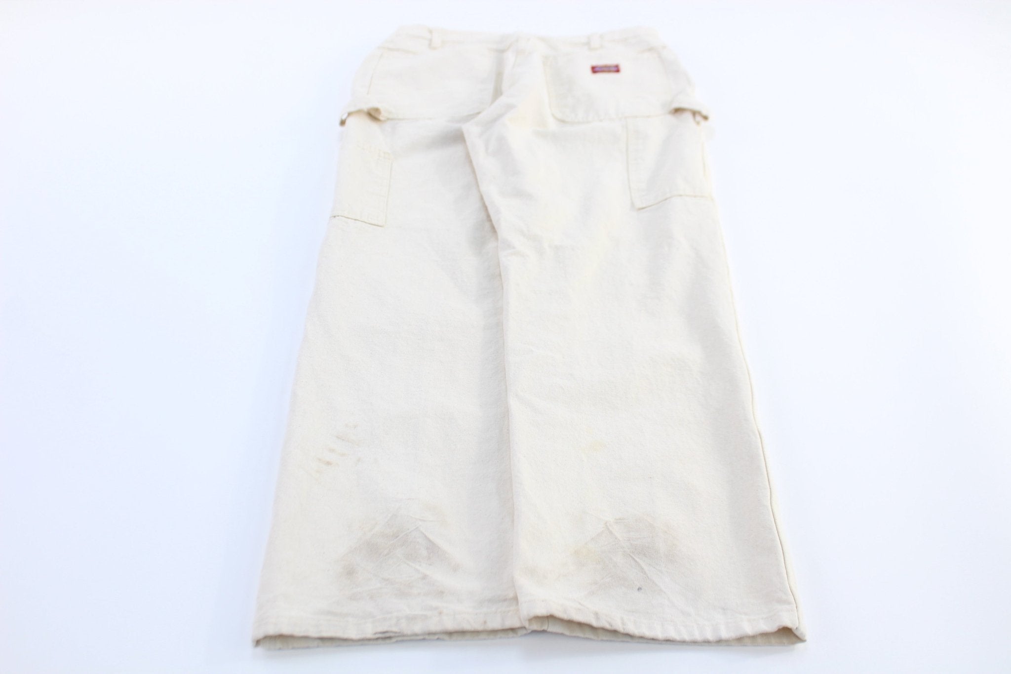 90’s Dickie's Logo Patch White Carpenter Pants - Pants/Shorts - Thrifted Threads