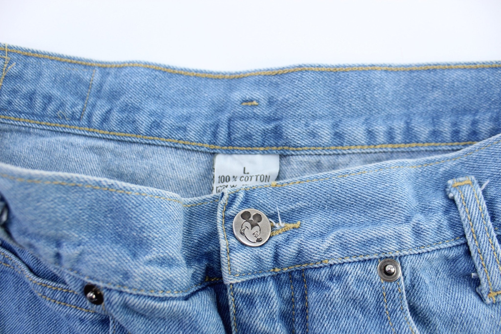 90's Disney Mickey Mouse Denim Shorts - ThriftedThreads.com