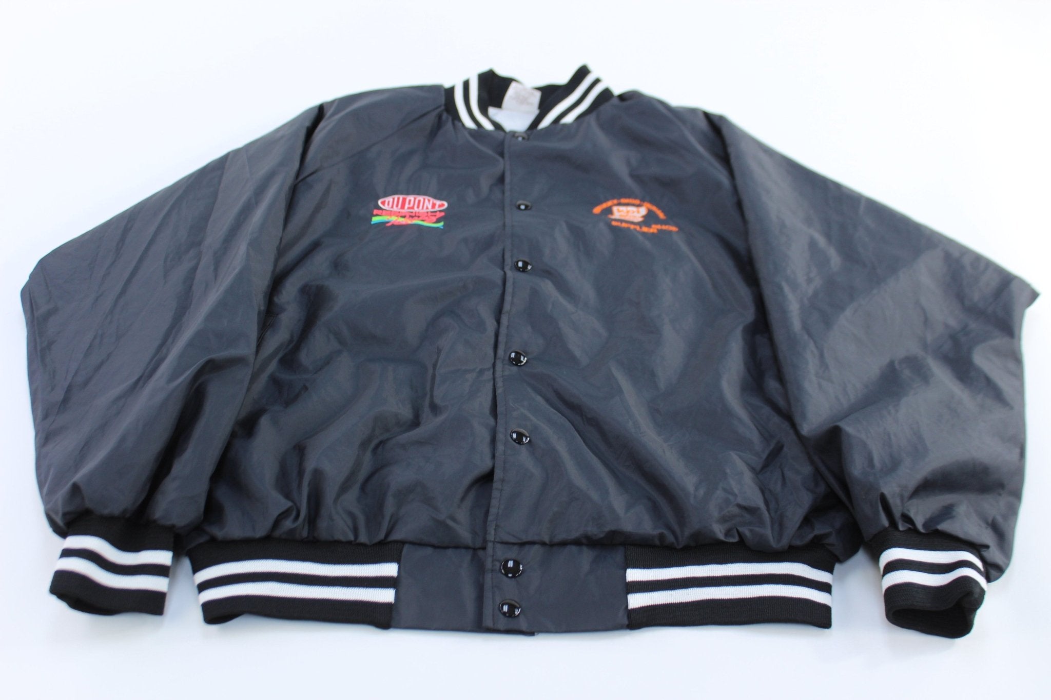 90's Dupont Refinish Racing Embroidered Auto Parts Jacket - ThriftedThreads.com