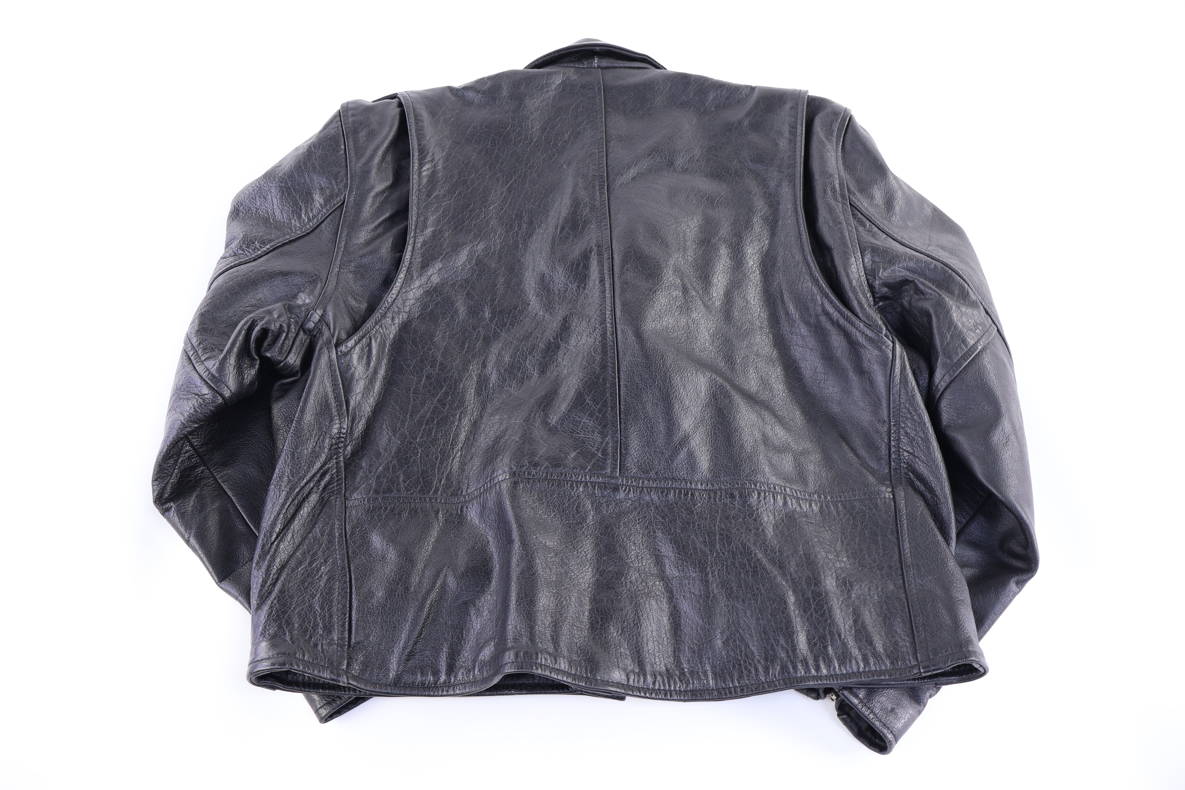 90's Eagle Black Leather Full Zip Jacket - Jacket - Thrifted Threads