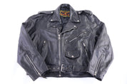 90's Eagle Black Leather Full Zip Jacket - Jacket - Thrifted Threads