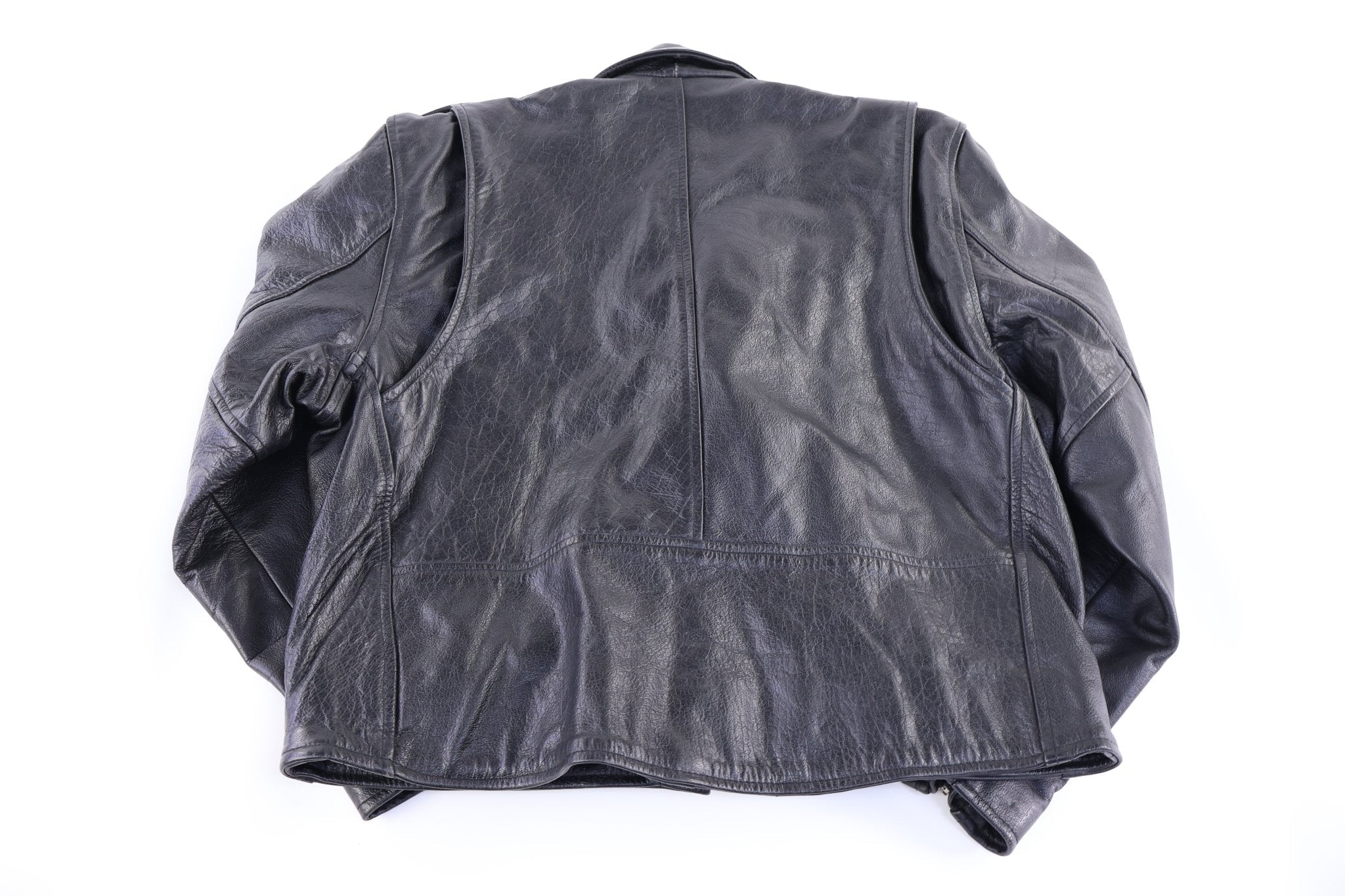 90's Eagle Black Leather Full Zip Jacket - Jacket - Thrifted Threads