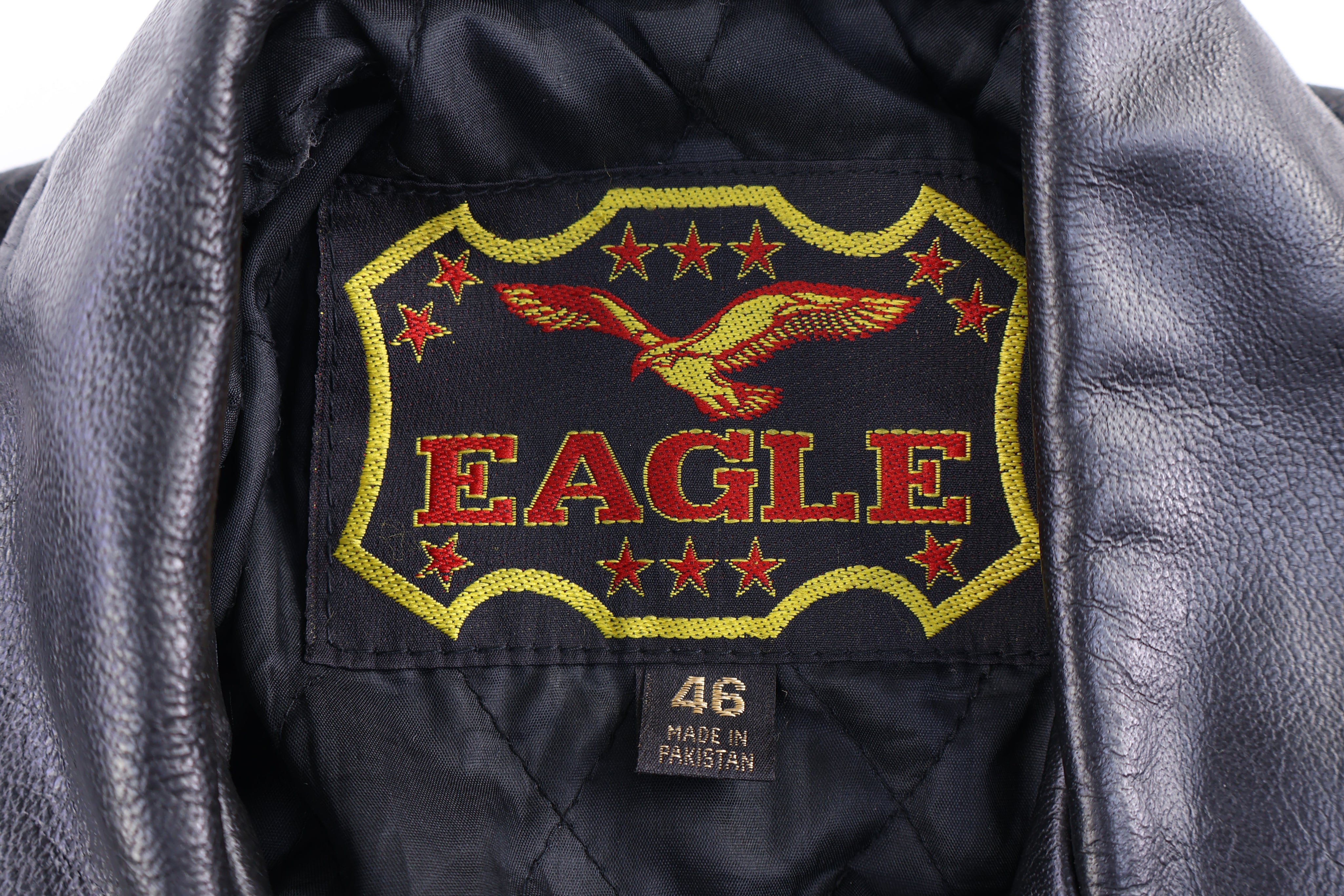 90's Eagle Black Leather Full Zip Jacket - Jacket - Thrifted Threads