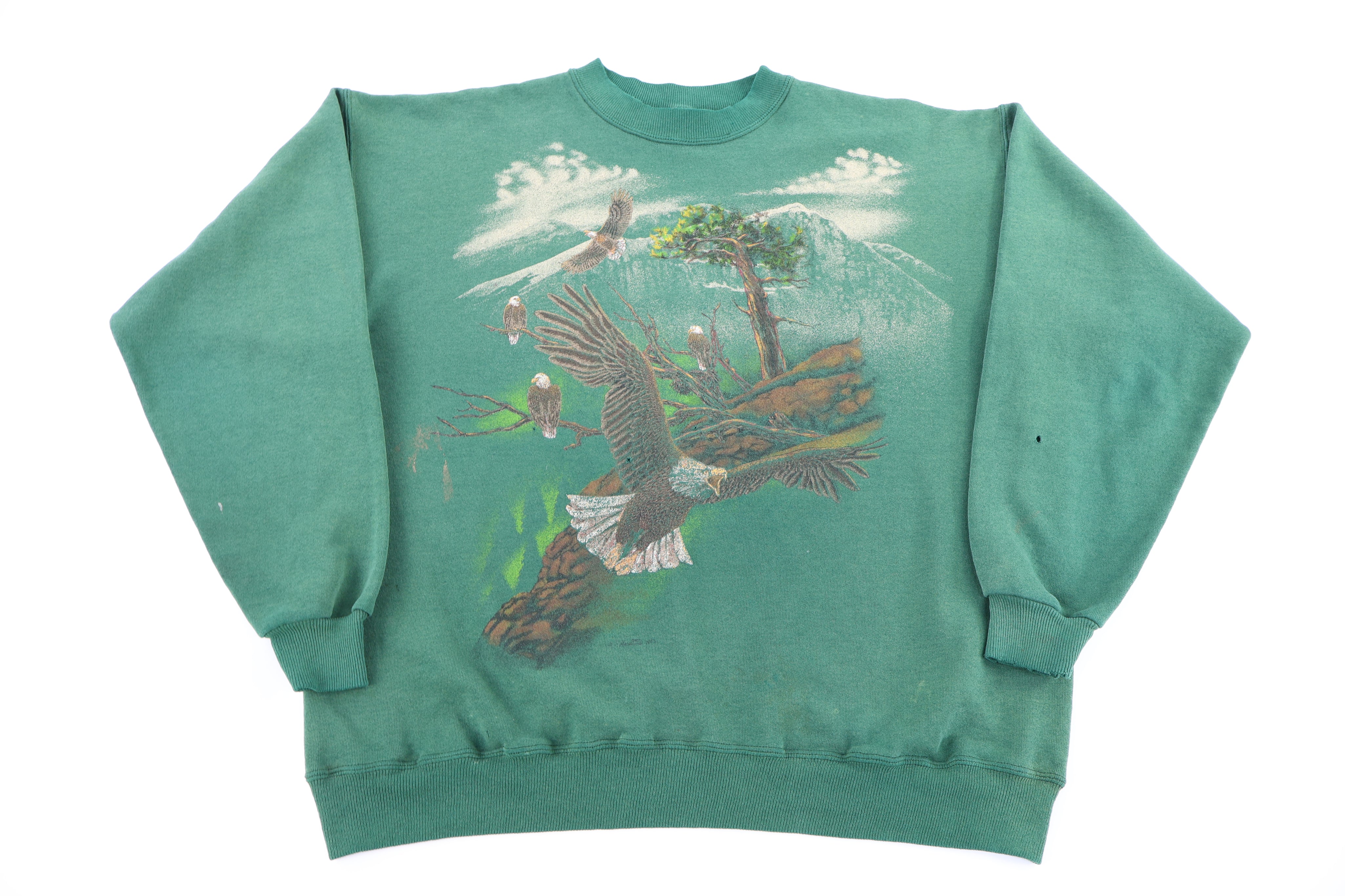 90's Eagles Soaring Nature Graphic Sweatshirt - Sweatshirt - Thrifted Threads