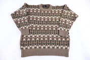 90's Eduardo Eduwiges Multipattern Knit Sweater - Sweater - Thrifted Threads