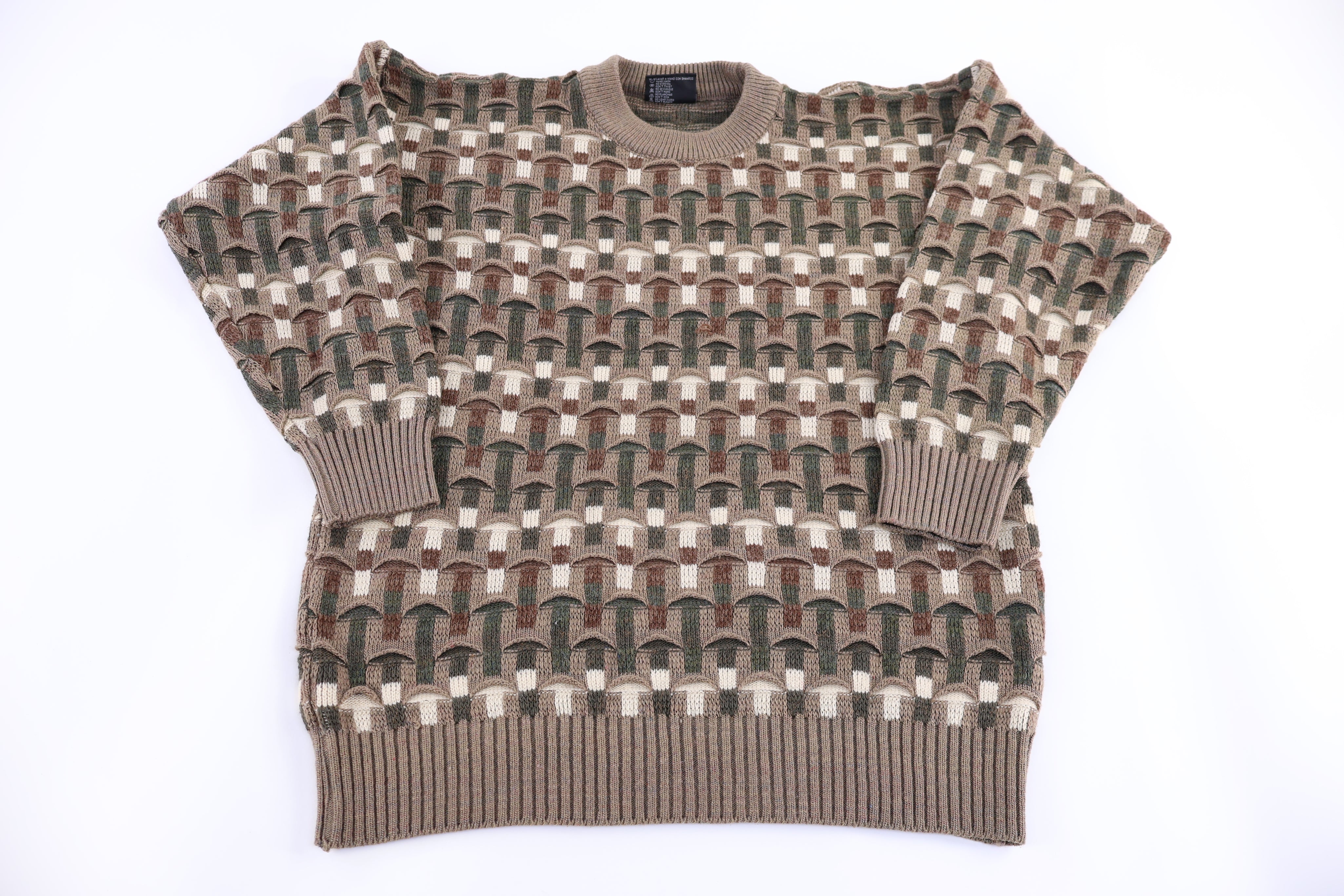 90's Eduardo Eduwiges Multipattern Knit Sweater - Sweater - Thrifted Threads