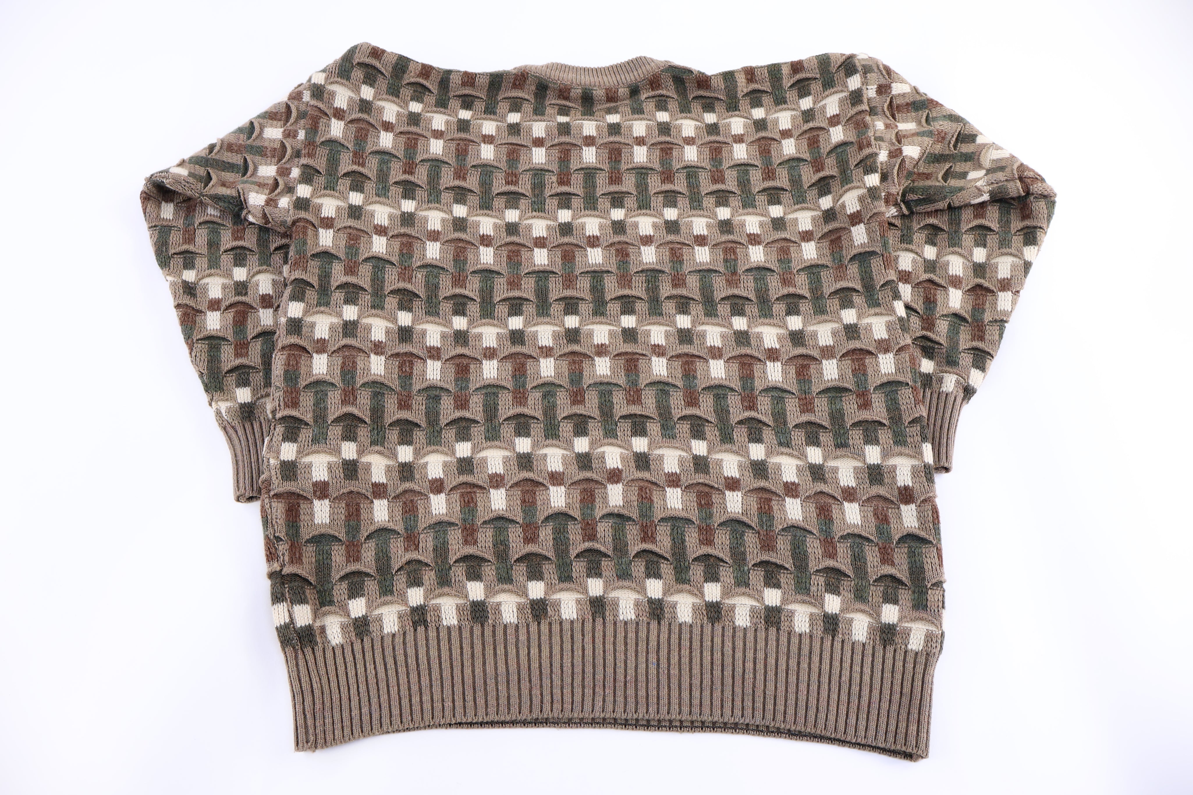 90's Eduardo Eduwiges Multipattern Knit Sweater - Sweater - Thrifted Threads