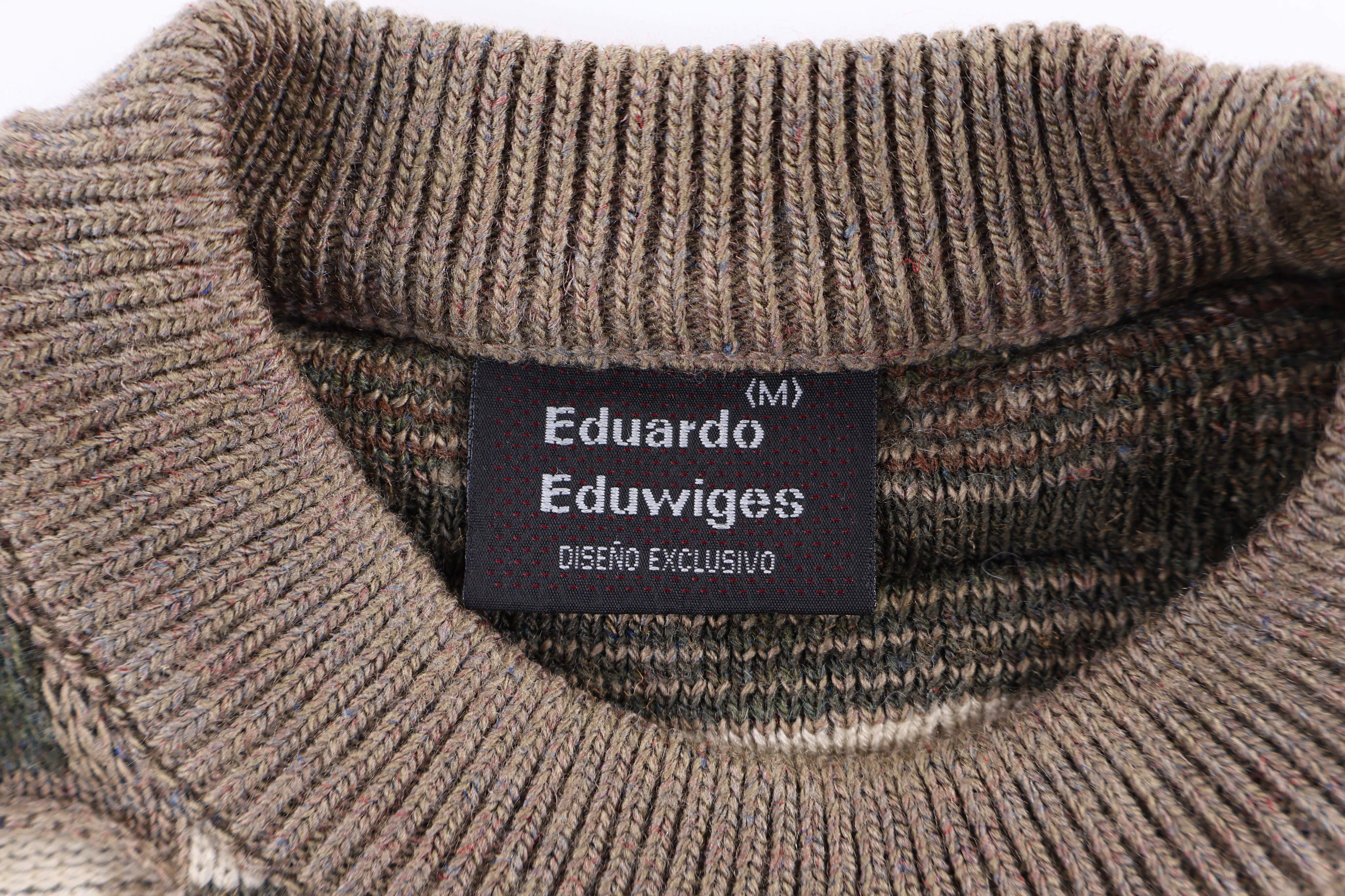 90's Eduardo Eduwiges Multipattern Knit Sweater - Sweater - Thrifted Threads