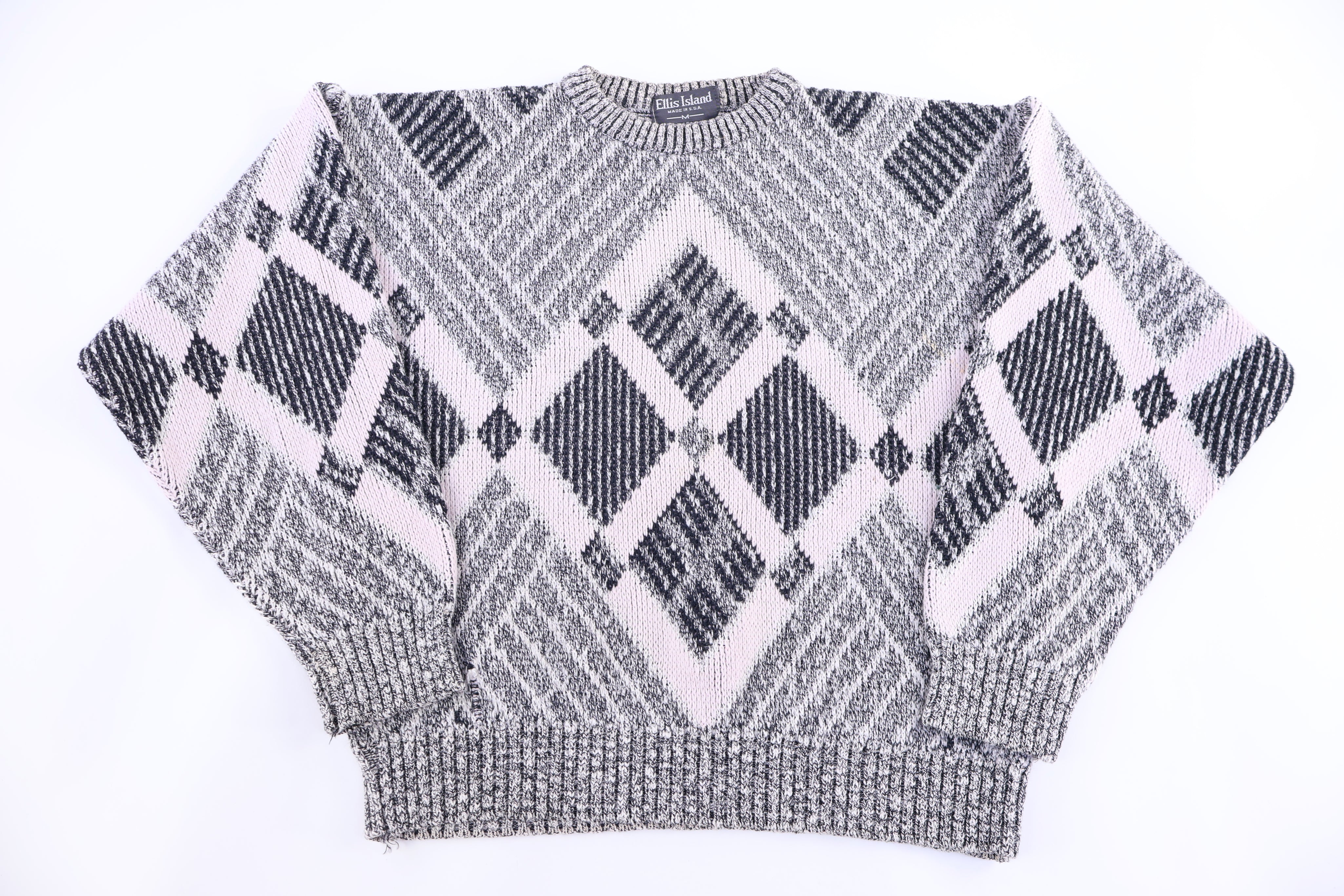 90's Ellis Island Multipattern Knit Sweater - Sweater - Thrifted Threads