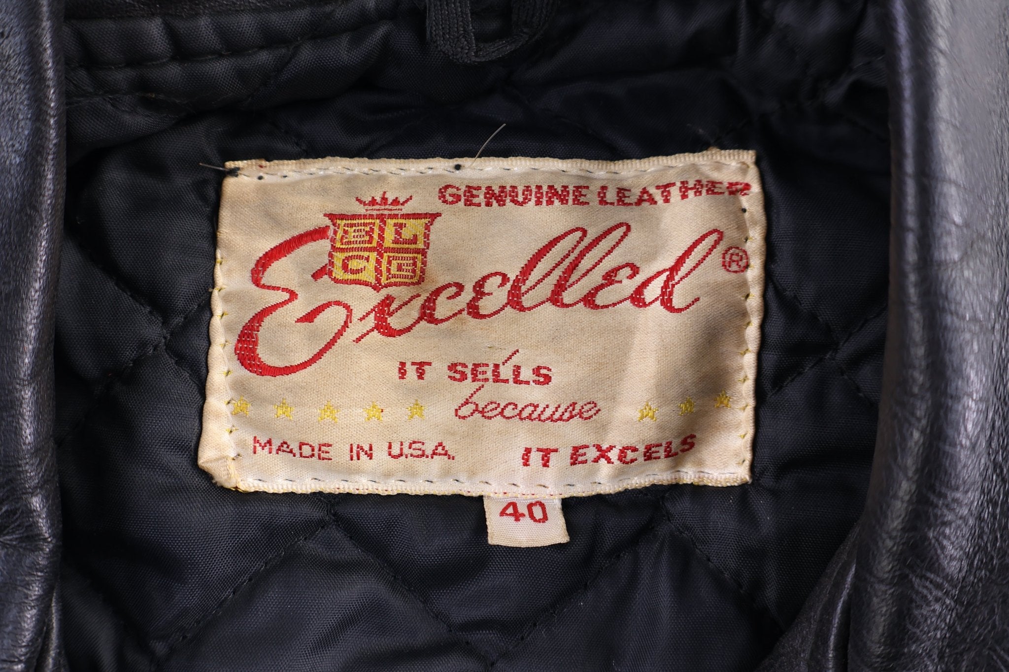 90's Excelled Black Leather Jacket - Jacket - Thrifted Threads