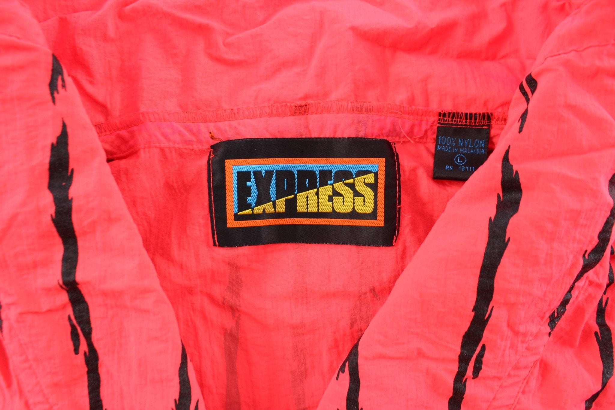 90's Express Black & Pink Pullover Jacket - ThriftedThreads.com