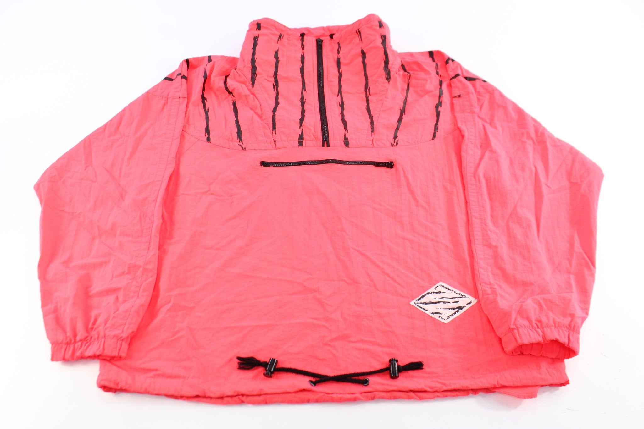 90's Express Black & Pink Pullover Jacket - ThriftedThreads.com