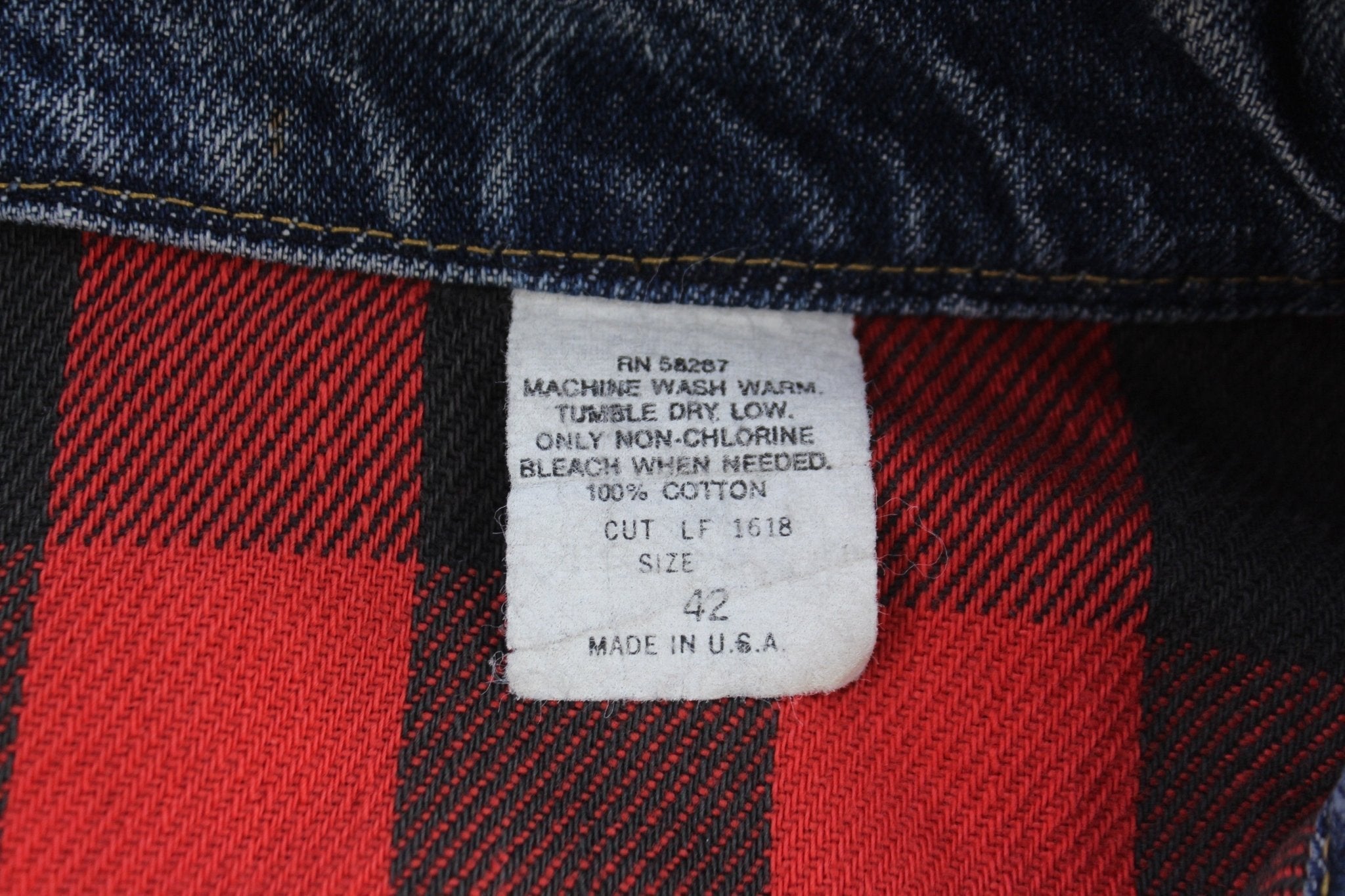 90's Faded Glory Buffalo Lined Denim Jacket - Jackets - Thrifted Threads