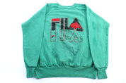 90's Fila Logo Green Sweatshirt - ThriftedThreads.com