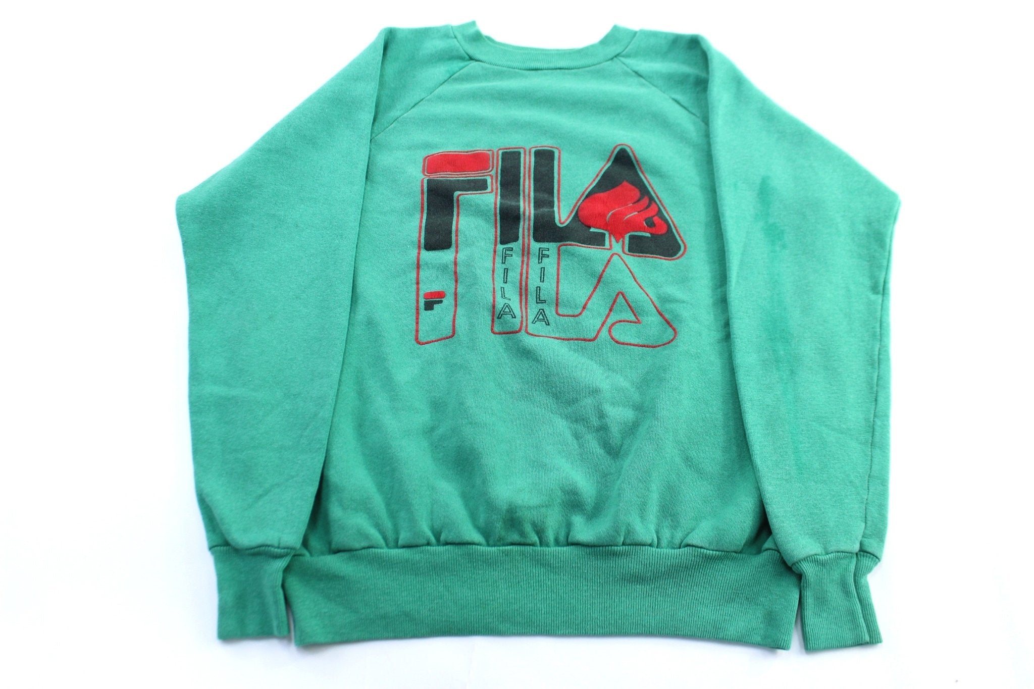 90's Fila Logo Green Sweatshirt - ThriftedThreads.com