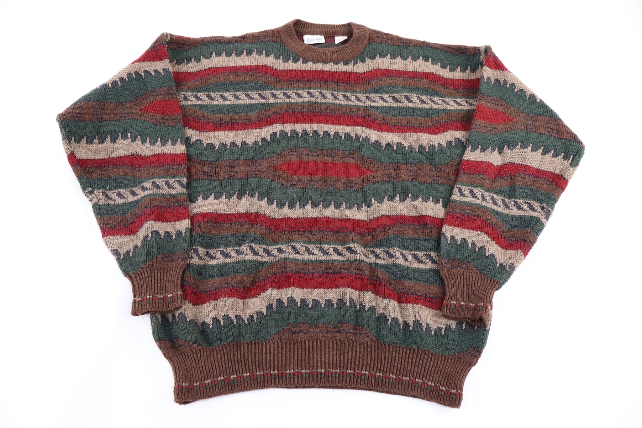 90's Florence Multipattern Knit Sweater - Sweater - Thrifted Threads