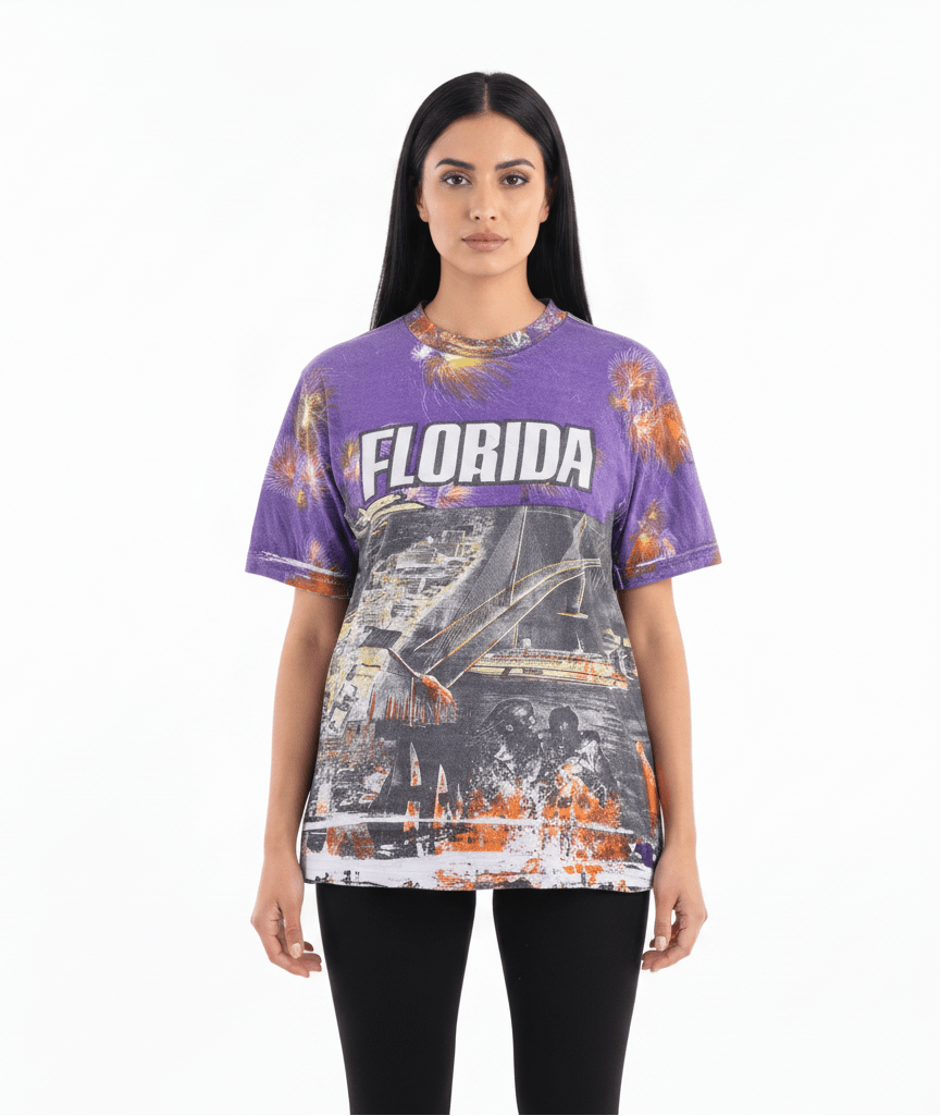 90's Florida All Over Graphic T-shirt - Shirts & Tops - Thrifted Threads