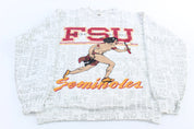 90's Florida State University Seminoles All Over Print Sweatshirt - ThriftedThreads.com