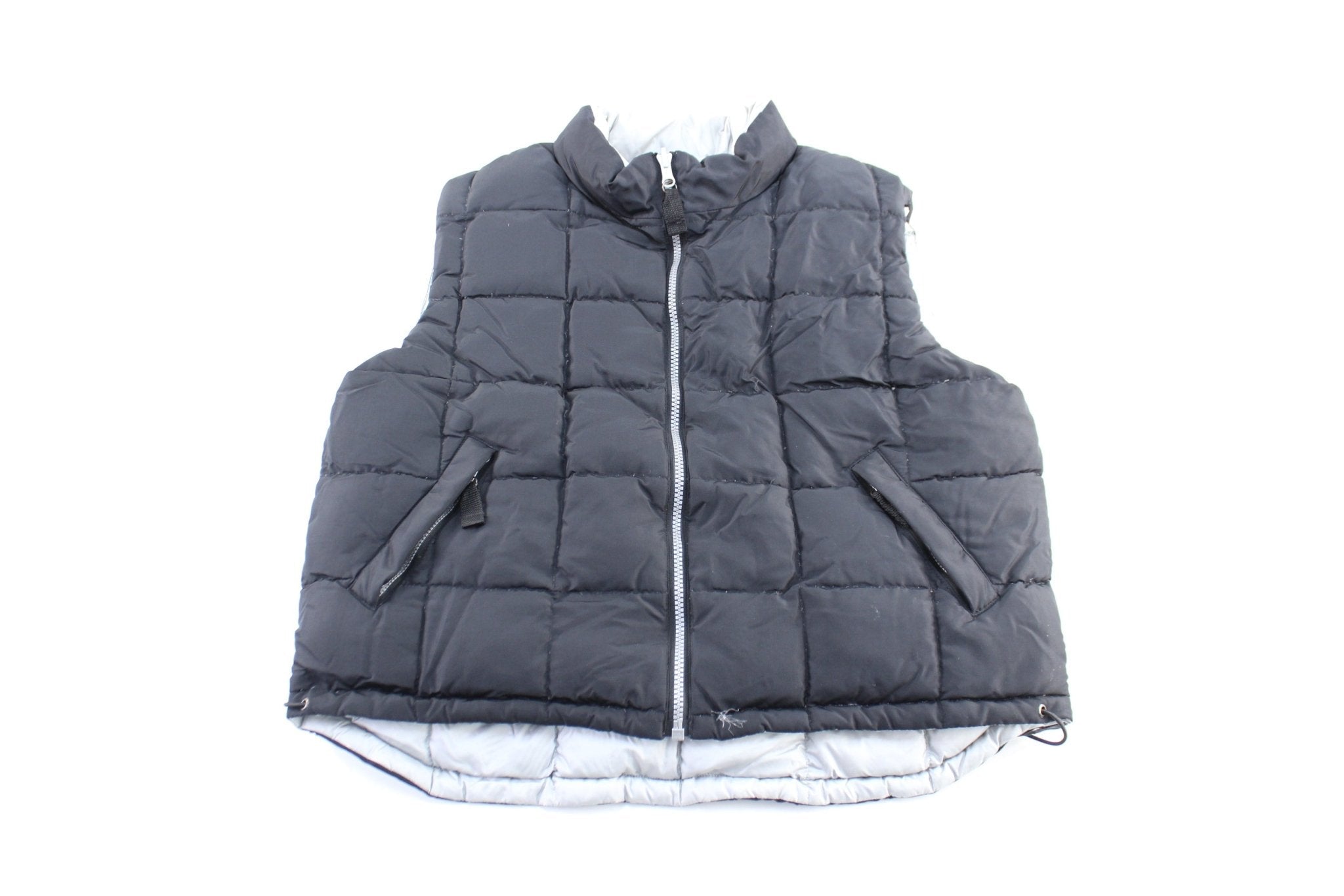 90’s Gap Black & Silver Reversible Puffer Vest - Jacket - Thrifted Threads
